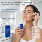 Model applying Flatpea Blue Copper Peptide GHK-Cu Glow Serum