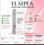 Flatpea Rose PDRN Pink Peptide Serum multi-benefit skincare graphic