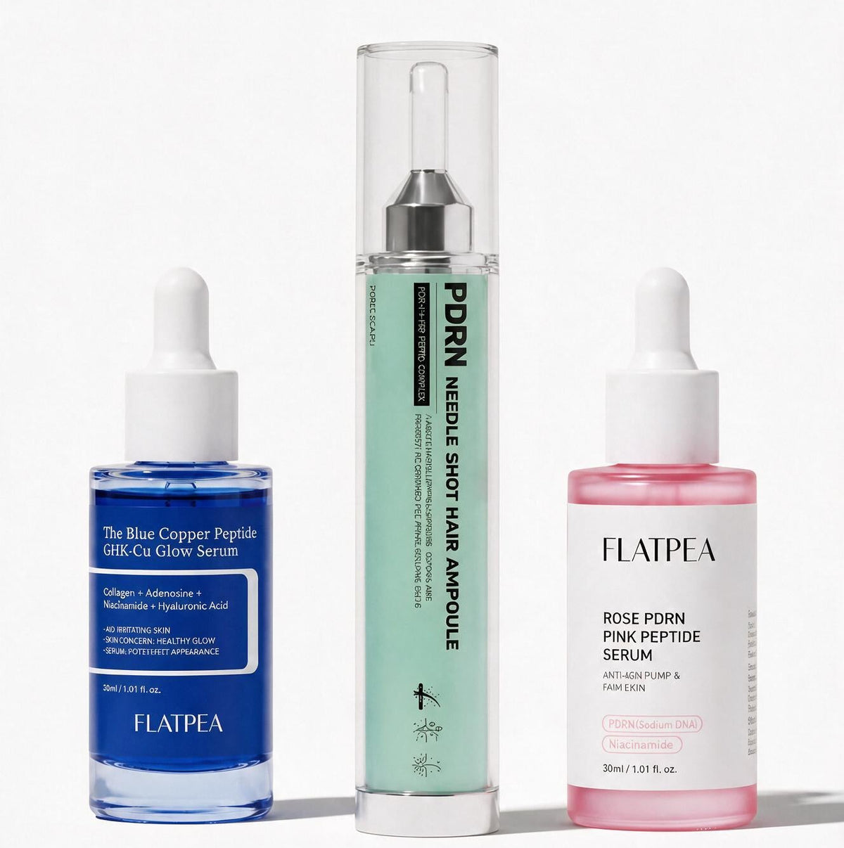 The three FlatPea peptide serums